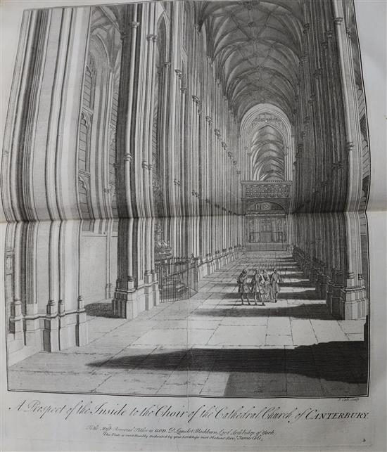 CANTERBURY: Dart, John - The History and Antiquities of the Cathedral Church of Canterbury, L.p. copy, folio, contemporary calf,